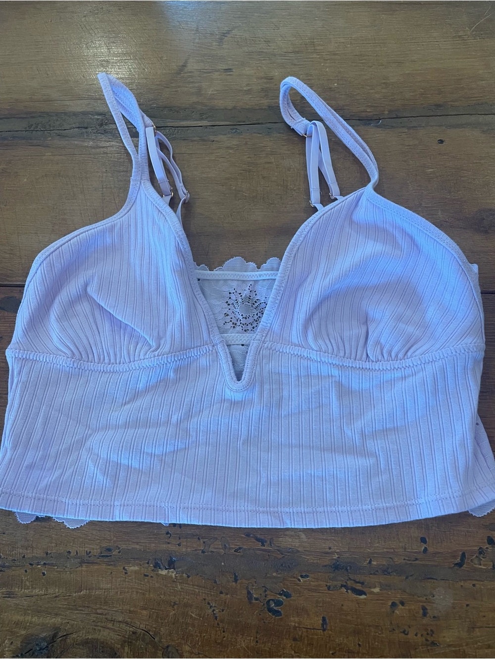 aerie Lavender Lace Bralette with Adjustable Straps